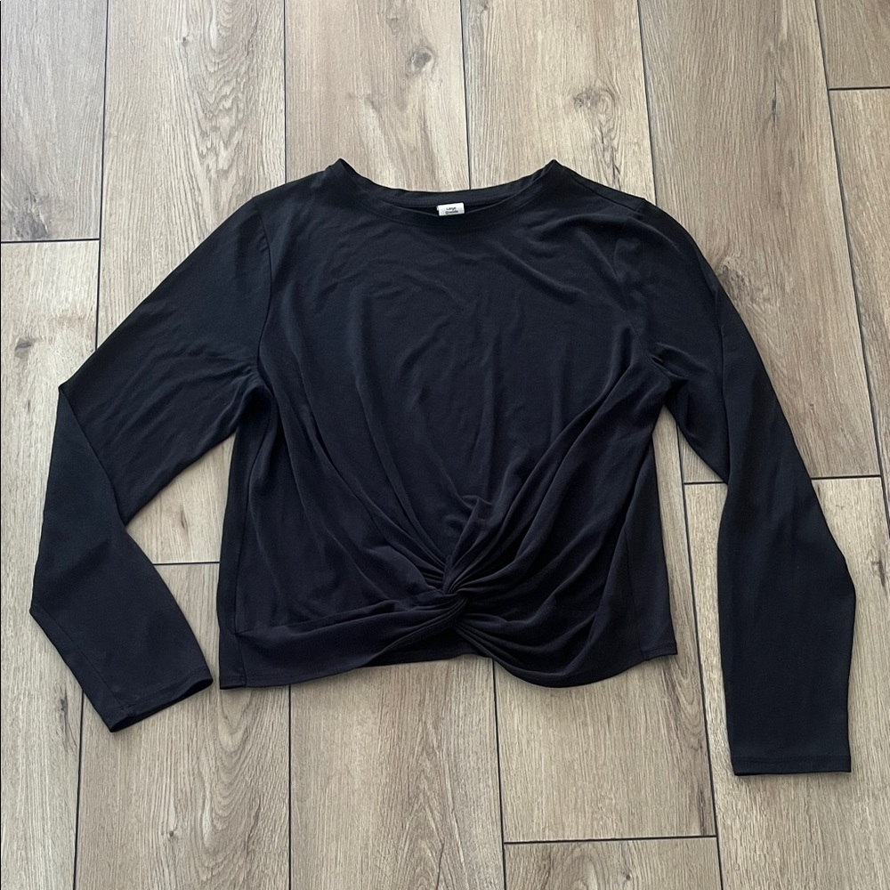JoyLab Charcoal Twist-Detail Long Sleeve Top